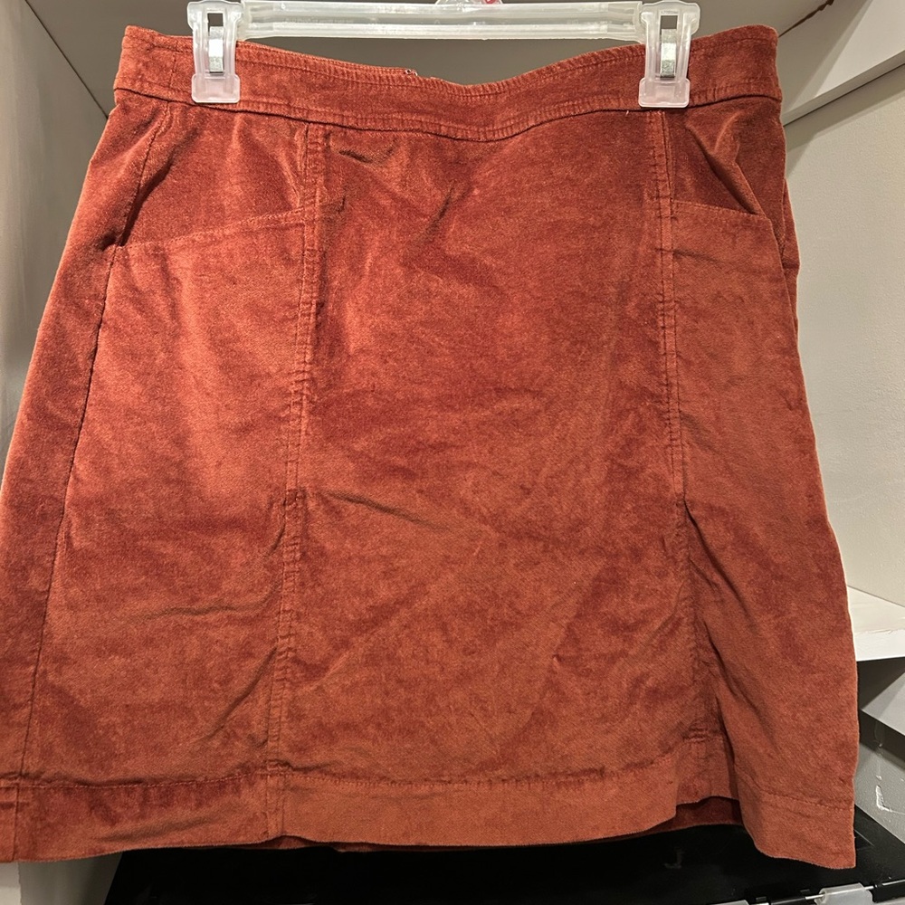 Loft rust corduroy style mini skirt